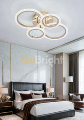 Lustra LED 80W cu Telecomanda Elixir 3 Tipuri de Lumini Auriu